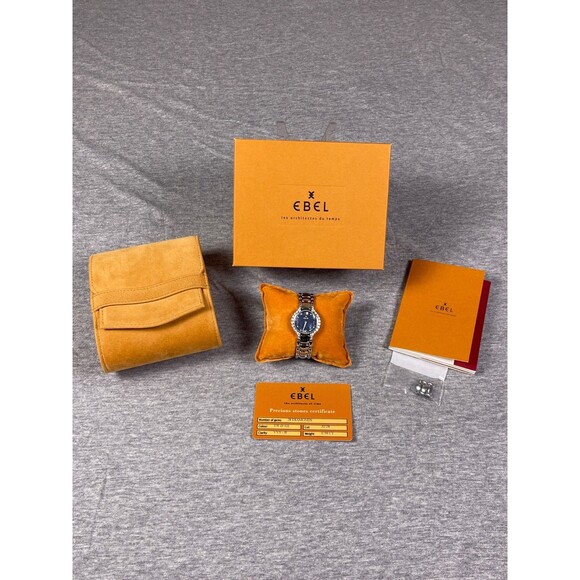 Ebel Beluga E9157428-20 Women's Blue Mother of Pearl Diamond Bezel SS Watch 27mm - Picture 1 of 15